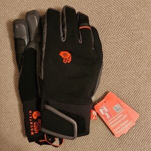 Mountain Hardwear Black and Orange Waterproof Gloves